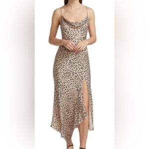 NWOT Alice & Olivia Harmony Asymmetric Jacquard Slip Dress Size 12